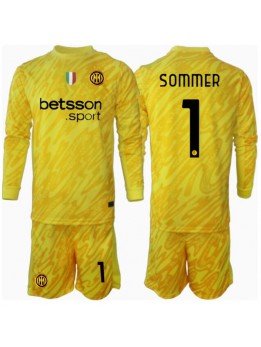 Inter Milan Yann Sommer #1 Målvakt Replika Borta Kläder Barn 2024-25 Långärmad (+ byxor)